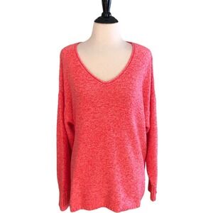 J. Jill Purejill Coral SWEATER sz M Petite Pullover Cotton Casual Bright Soft